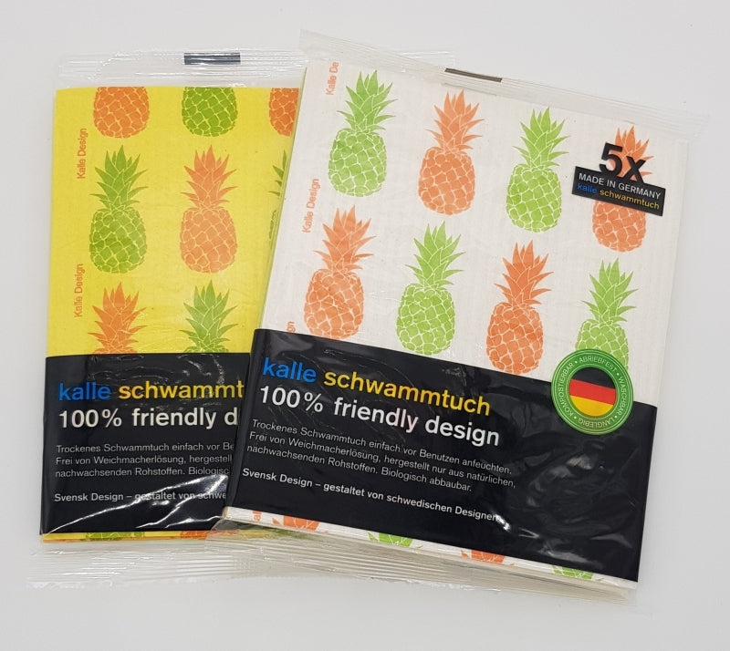 Designer-Schwammtuch (1x Pack mit 5 Stk.) -Ananas-ABVERKAUF!