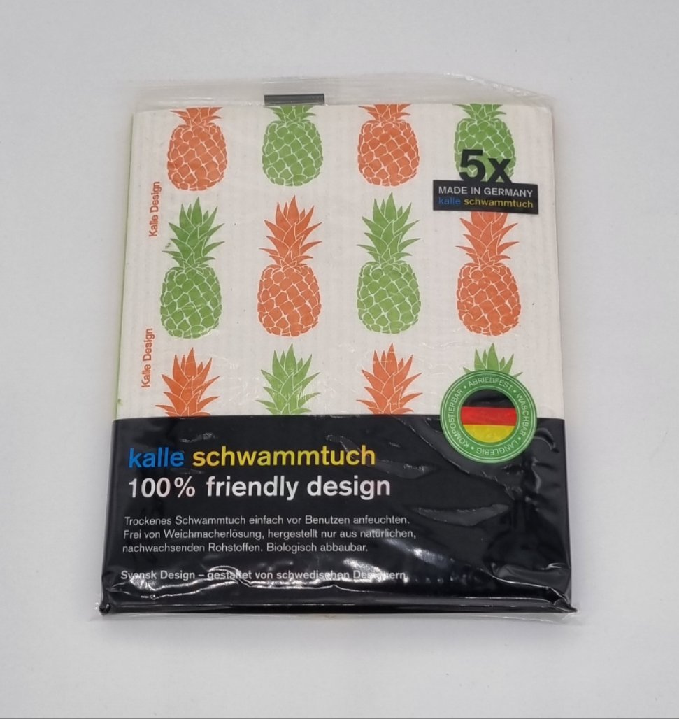 Designer-Schwammtuch (1x Pack mit 5 Stk.) -Ananas-ABVERKAUF!