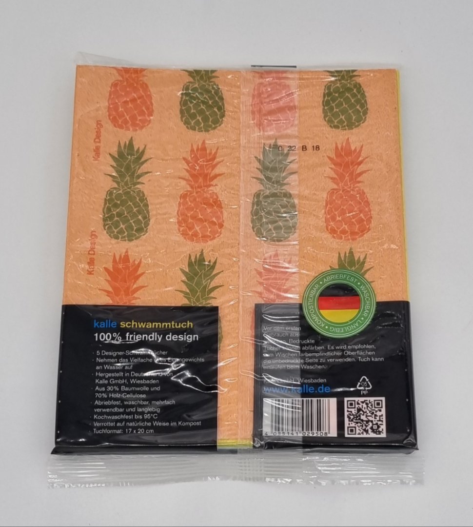 Designer sponge cloth (1x pack of 5 pieces) -Pineapple SALE!