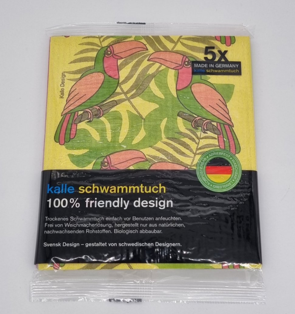 Designer-Schwammtuch (1x Pack mit 5 Stk.) -Tukan-ABVERKAUF!