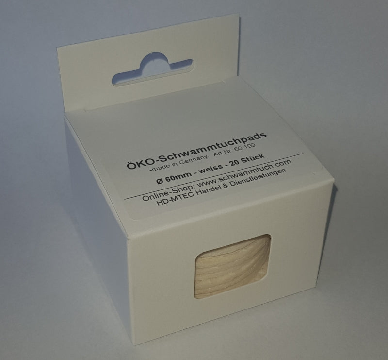 ECO cleaning pads Ø 60 mm white, 20 pieces in a folding box